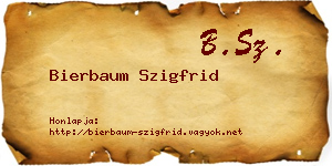 Bierbaum Szigfrid névjegykártya